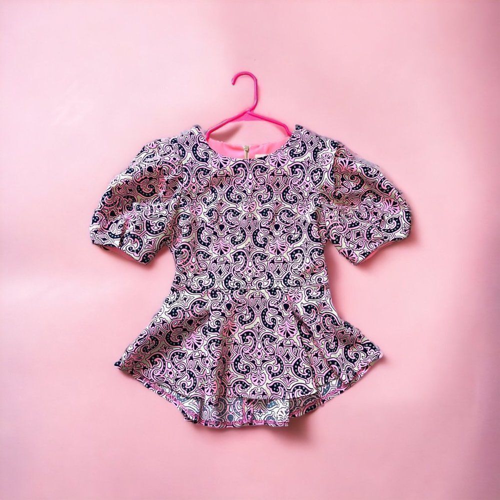 Luna Pink Peplum Blouse XS